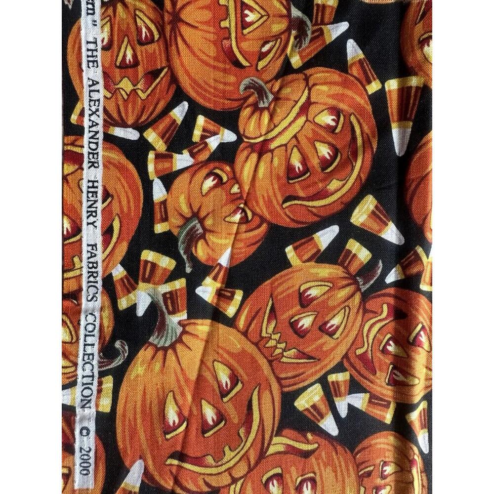 Alexander Henry Fabrics Halloween Pumpkin Candy Corn Print Fabric